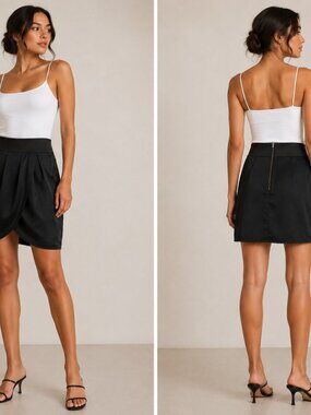 ARITZIA Wilfred 100% silk tulip black pocket skirt - size 0